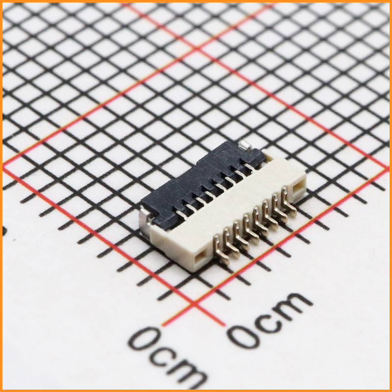 0.5间距 1.0高 翻盖下接式 FPC连接器
